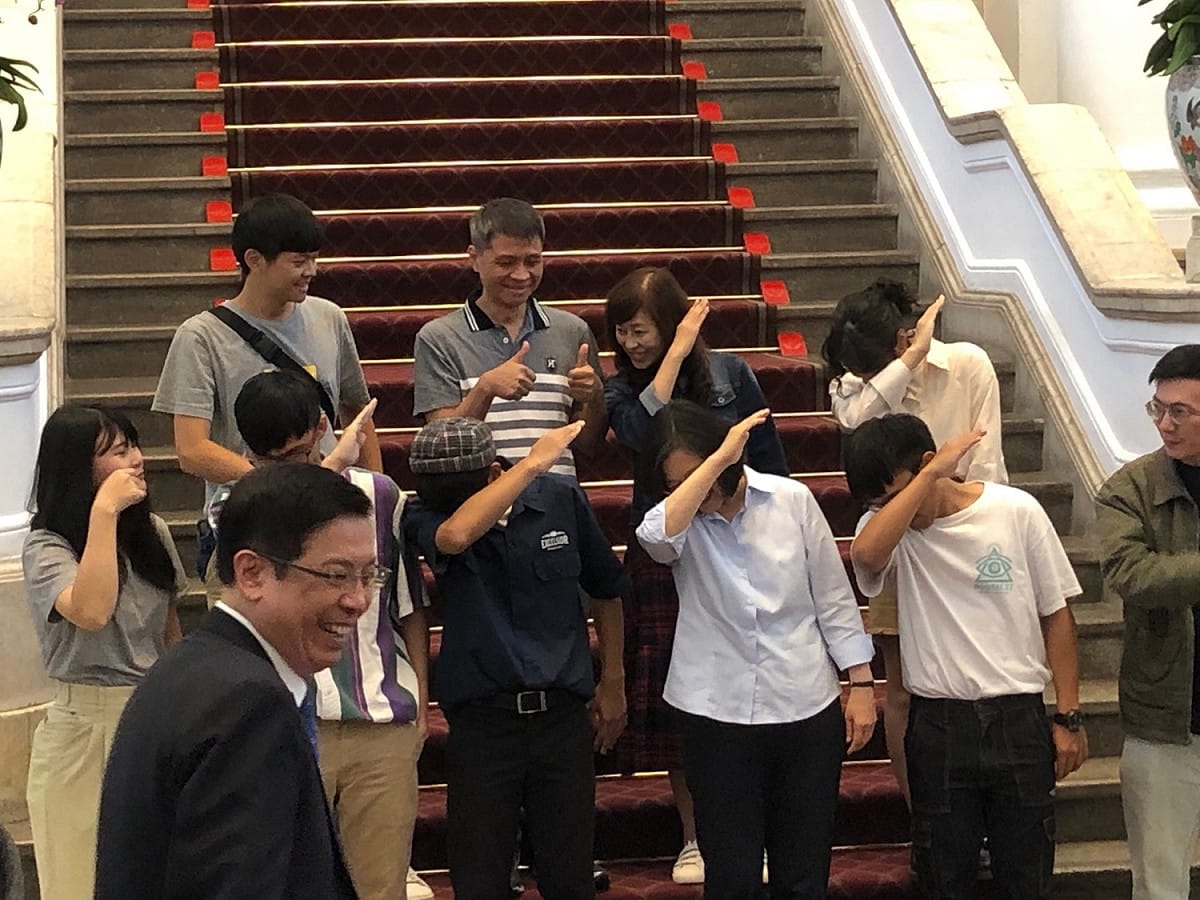 蔡英文總統上午接見「第十四屆 COLLEGE HIGH 全國制霸活動冠軍隊伍」。 圖：趙婉淳／攝