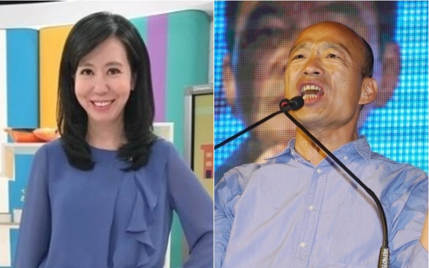 談話性節目主持人陳凝觀(左)、高雄市長韓國瑜(右)。 圖：新頭殼合成