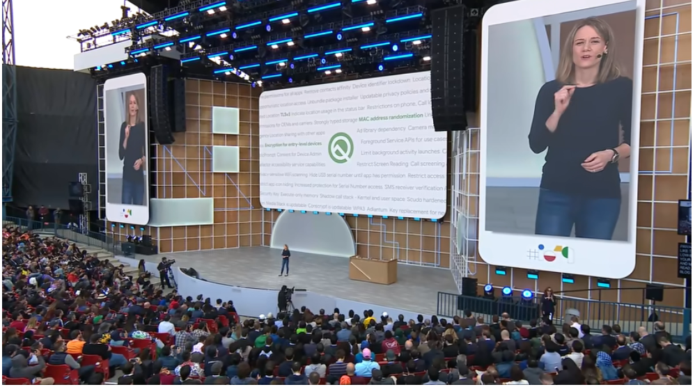 Google在日前的i/o開發者大會發表Android Q。 圖：翻攝發表會影片