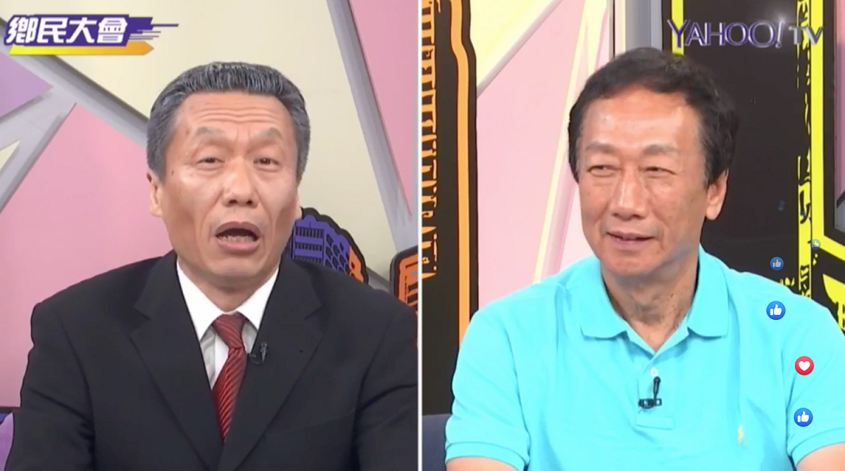 鴻海集團董事長郭台銘今（15）日上節目「鄉民大會」，並在臉書放上直播。 圖：翻攝自郭台銘/臉書