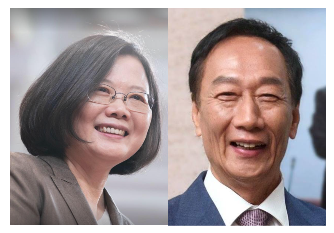 左：總統蔡英文；右：鴻海集團董事長郭台銘。 圖：新頭殼合成
