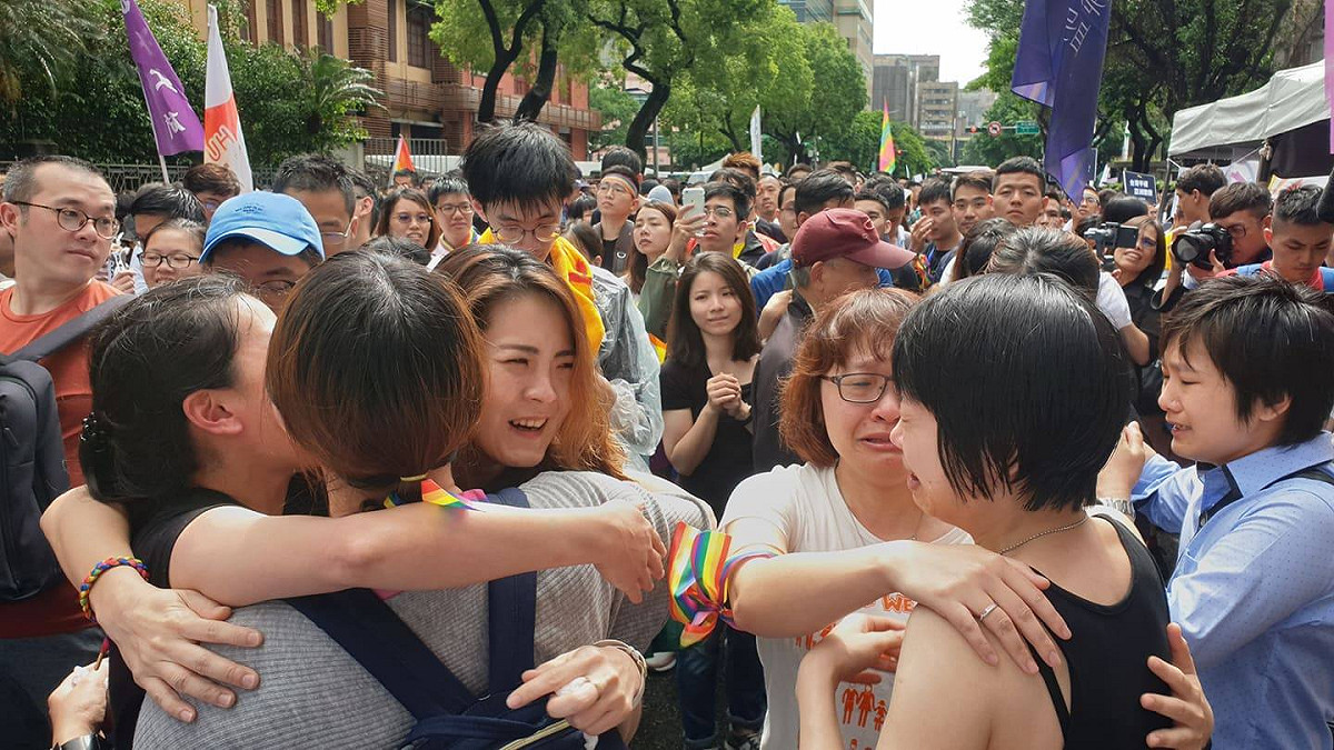 台灣日前成為亞洲第一個同性婚姻合法化國家。 圖 : 翻攝自林昶佐臉書
