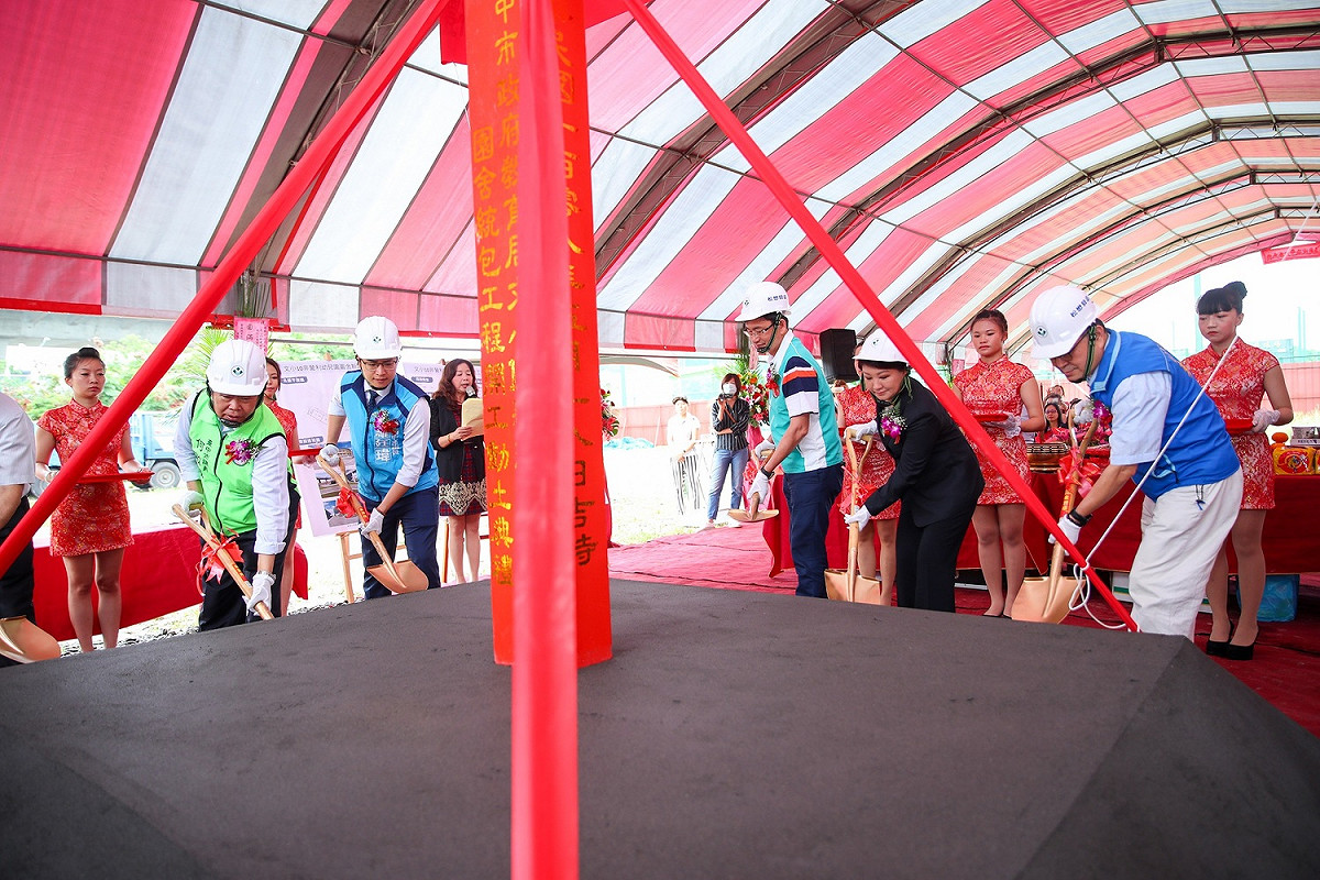 台中市文小10學校用地的非營利幼兒園今天動土。 圖：台中市政府/提供