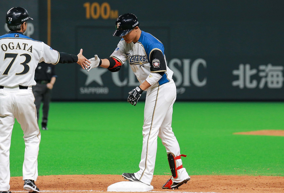 北海道火腿鬥士隊外野手王柏融。 圖／記者葉政勳攝 , 2019.03.30
