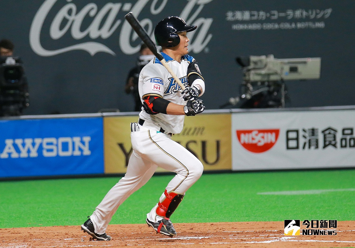 日本火腿鬥士隊外野手王柏融。 圖／記者葉政勳攝 , 2019.03.30