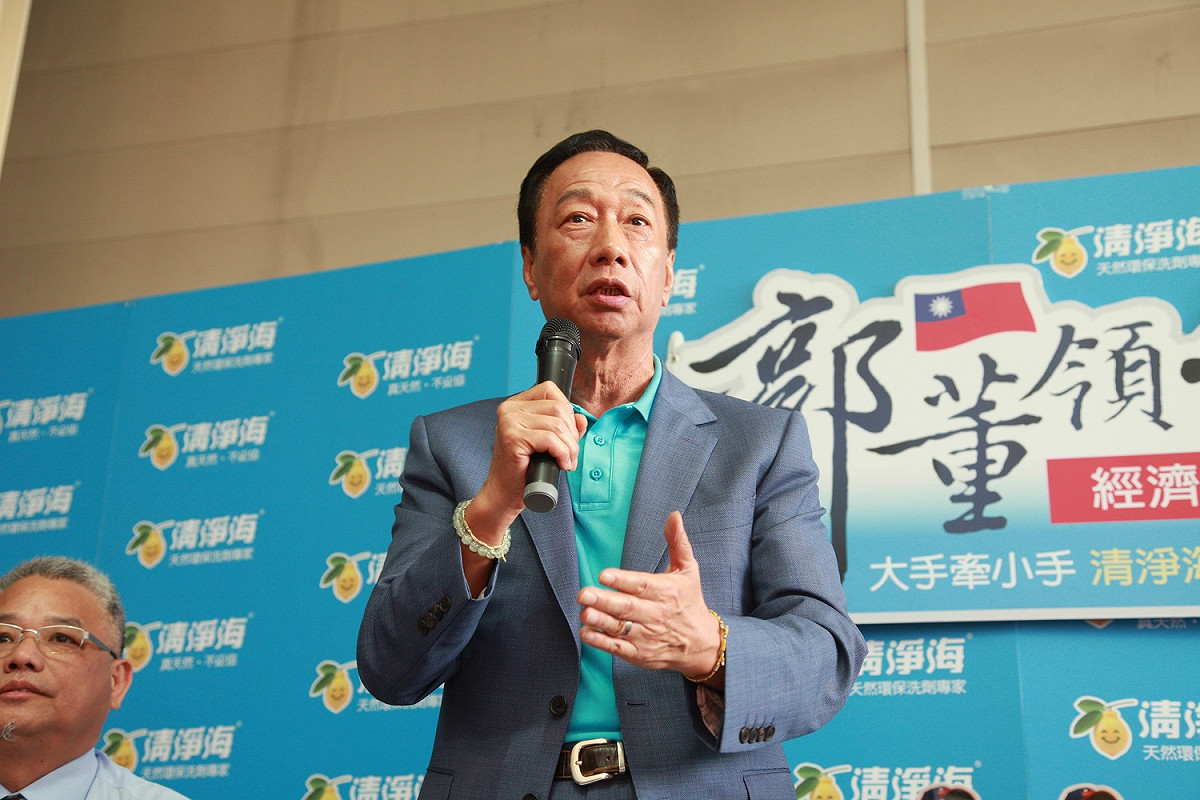 鴻海董事長郭台銘展開參選總統參訪行程。 圖：林昀真/攝