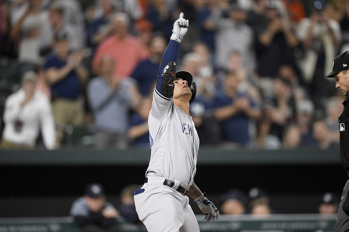Gleyber Torres 開轟後慶祝。 圖／美聯社／達志影像