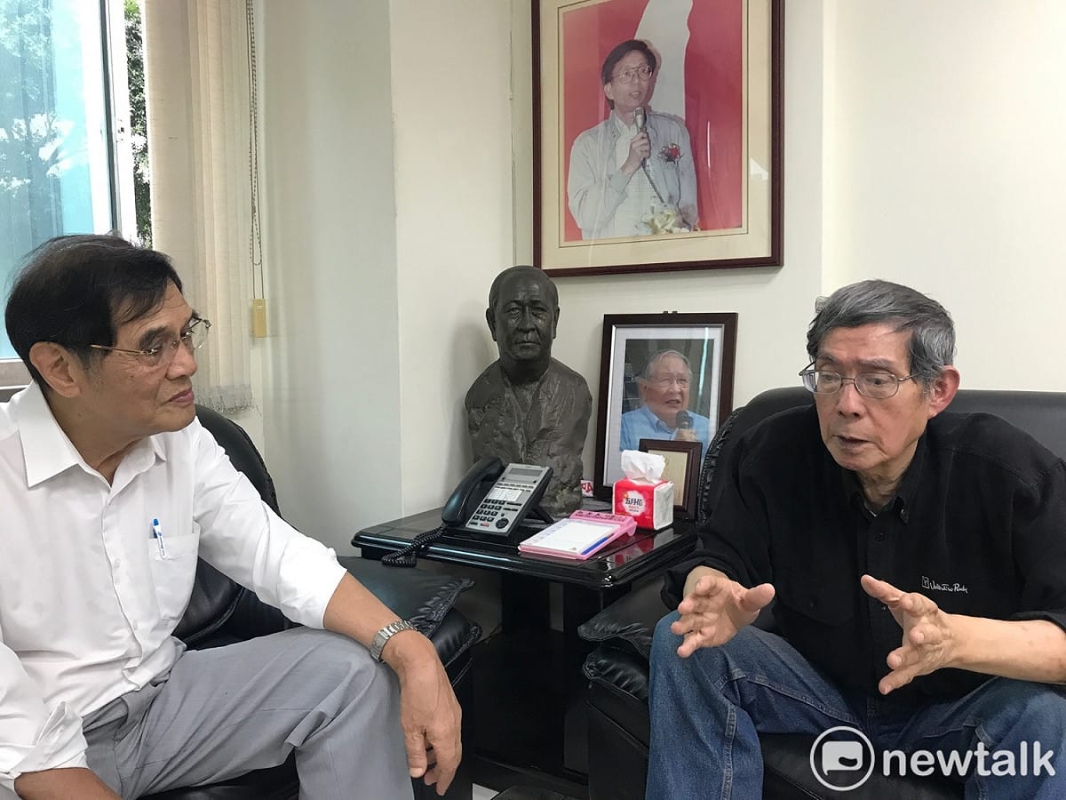 台獨聯盟主席陳南天（左）與民主亞洲基金會會長洪哲勝（右）。 圖/朱蒲青攝