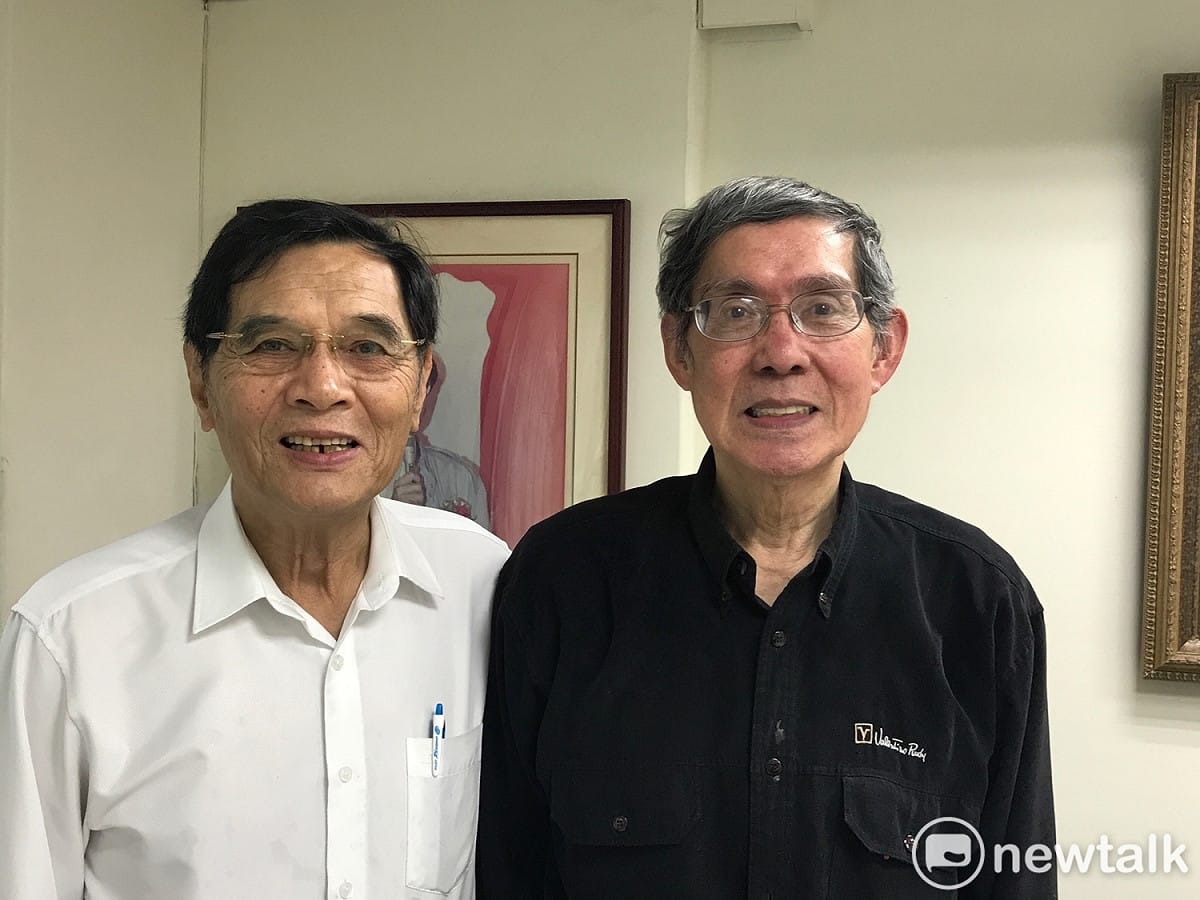 台獨聯盟主席陳南天（左）與民主亞洲基金會會長洪哲勝（右）。 圖/朱蒲青攝