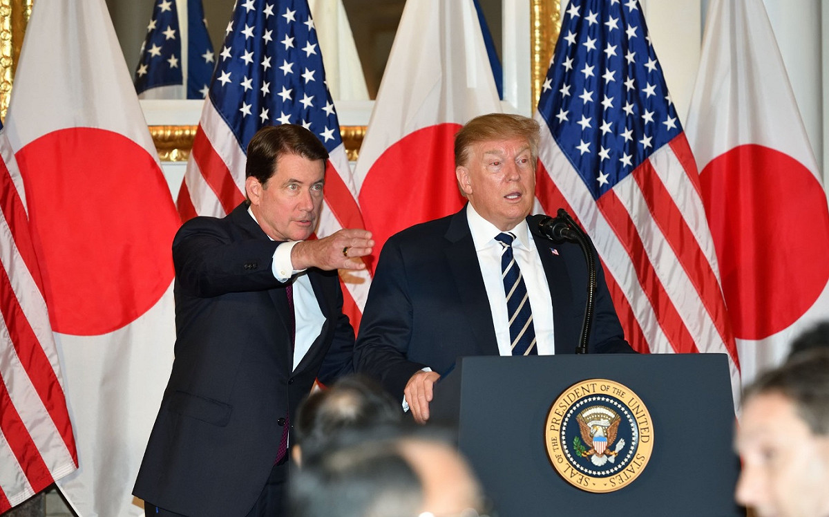 川普目前在日本進行國是訪問，訪問期間料將與日本首相安倍晉三討論北韓核武及飛彈計畫相關隱憂。 圖/翻攝自美國駐日大使推特