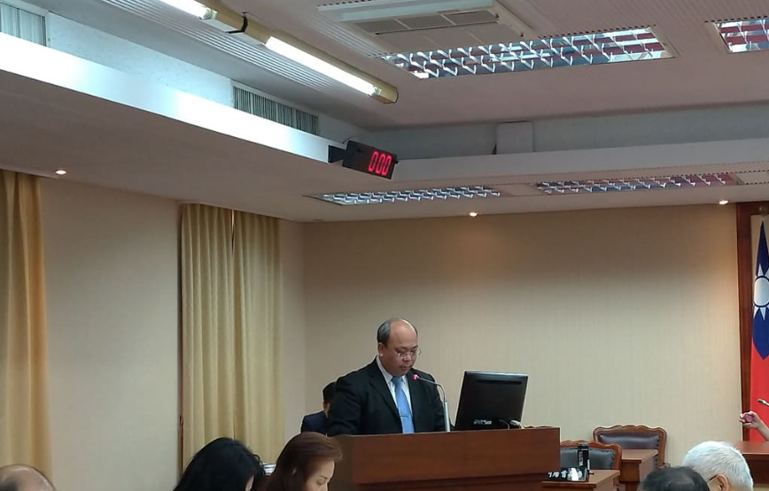 陳朝建前往內政委員會備詢。 圖:陳佩君/攝