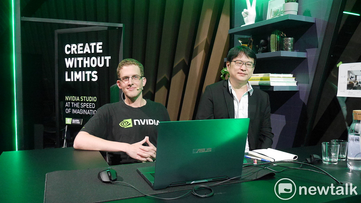 NVIDIA在發表會現場展示多樣設計工作情境與搭載NVIDIA Studio的產品。 圖：葉立斌／攝