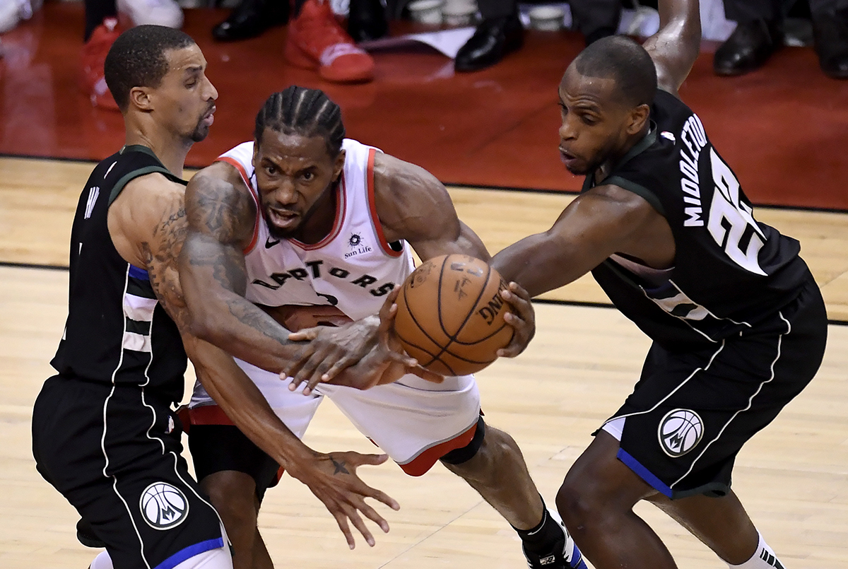圖中為暴龍隊球員Kawhi Leonard。 圖：達志影像／美聯社