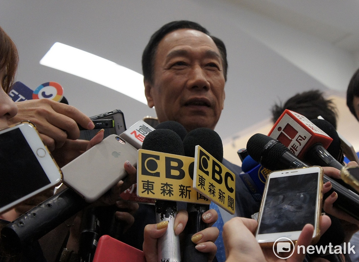 鴻海董事長郭台銘抱怨，長期像國民黨中央呼籲納入手機民調，卻不被人理睬。 圖:黃建豪/攝