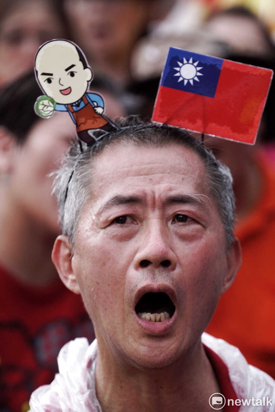 韓粉聚集凱道力挺韓國瑜選總統。 圖：張良一 / 攝