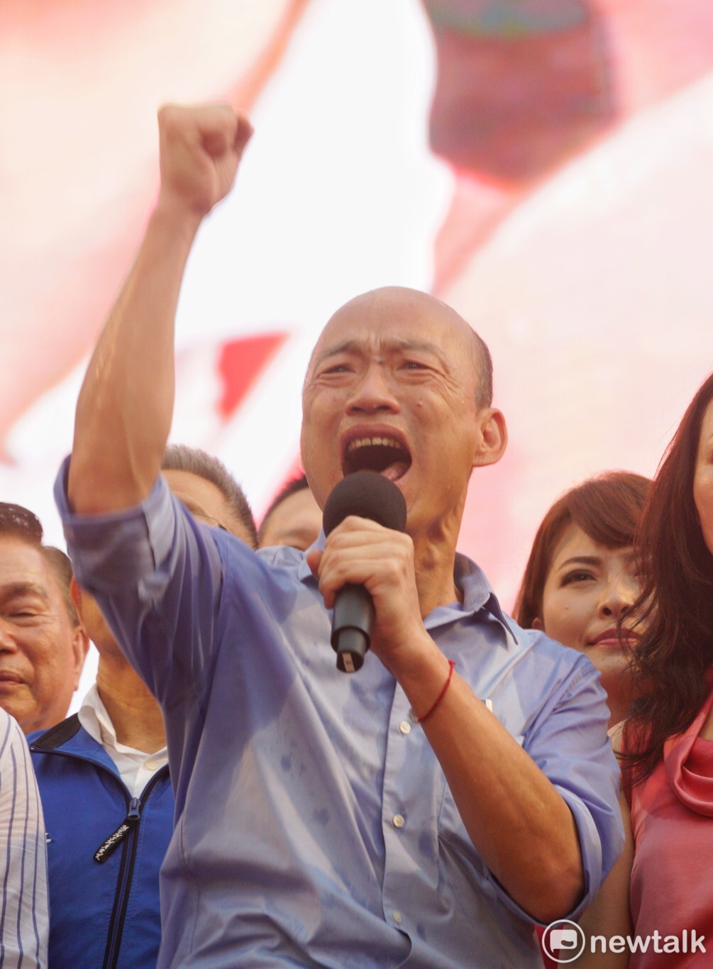 韓國瑜強調，他認為不論誰擔任總統，都應該堅持「台灣安全、人民有錢」原則，為何今天會那麼多人來凱道，正是因為民進黨執政完全沒改善。 圖：張良一 / 攝