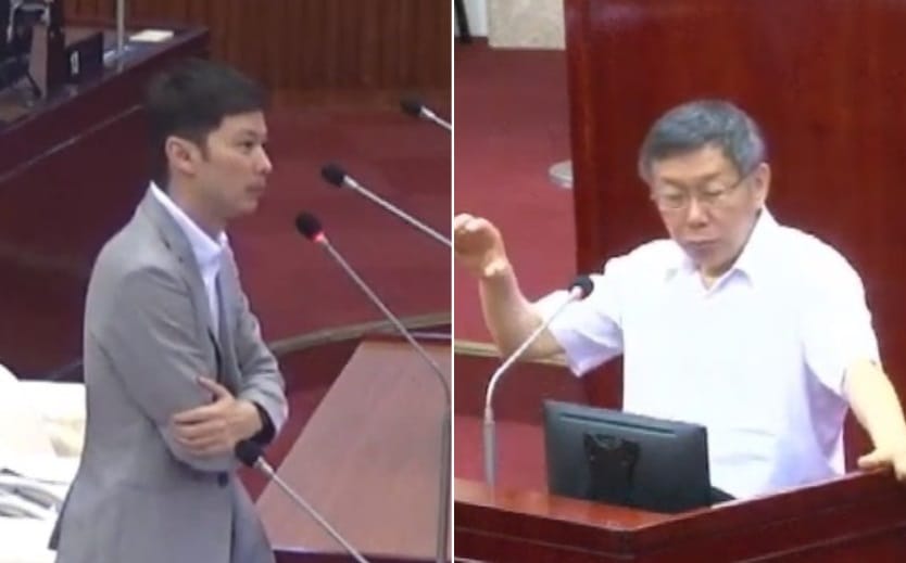 台北市議員李柏毅(左)認為，柯文哲(右)的創意能力在下降。 圖：翻攝自柯文哲Youtube頻道(資料照片)