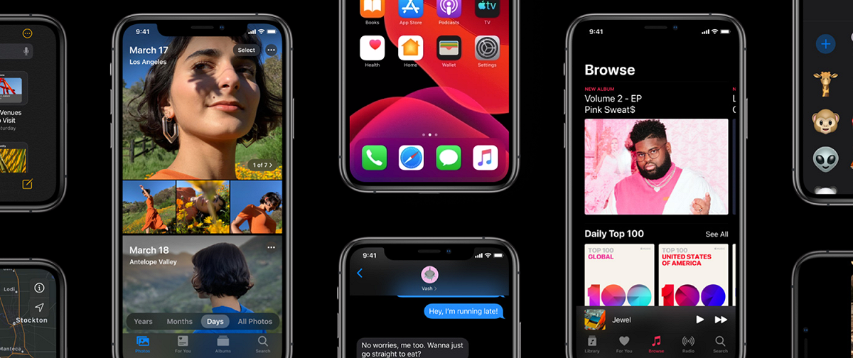 蘋果推出iOS 13，重點功能有黑暗模式。 圖：翻攝官網