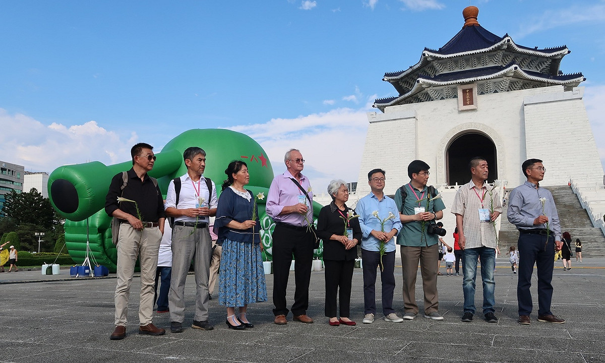 民進黨在中正紀念堂舉行勿忘六四紀念活動。 圖：林朝億/攝