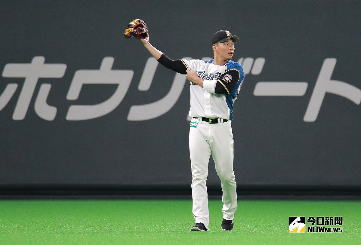 日本火腿鬥士隊外野手王柏融。 圖／記者葉政勳攝 , 2019.03.30