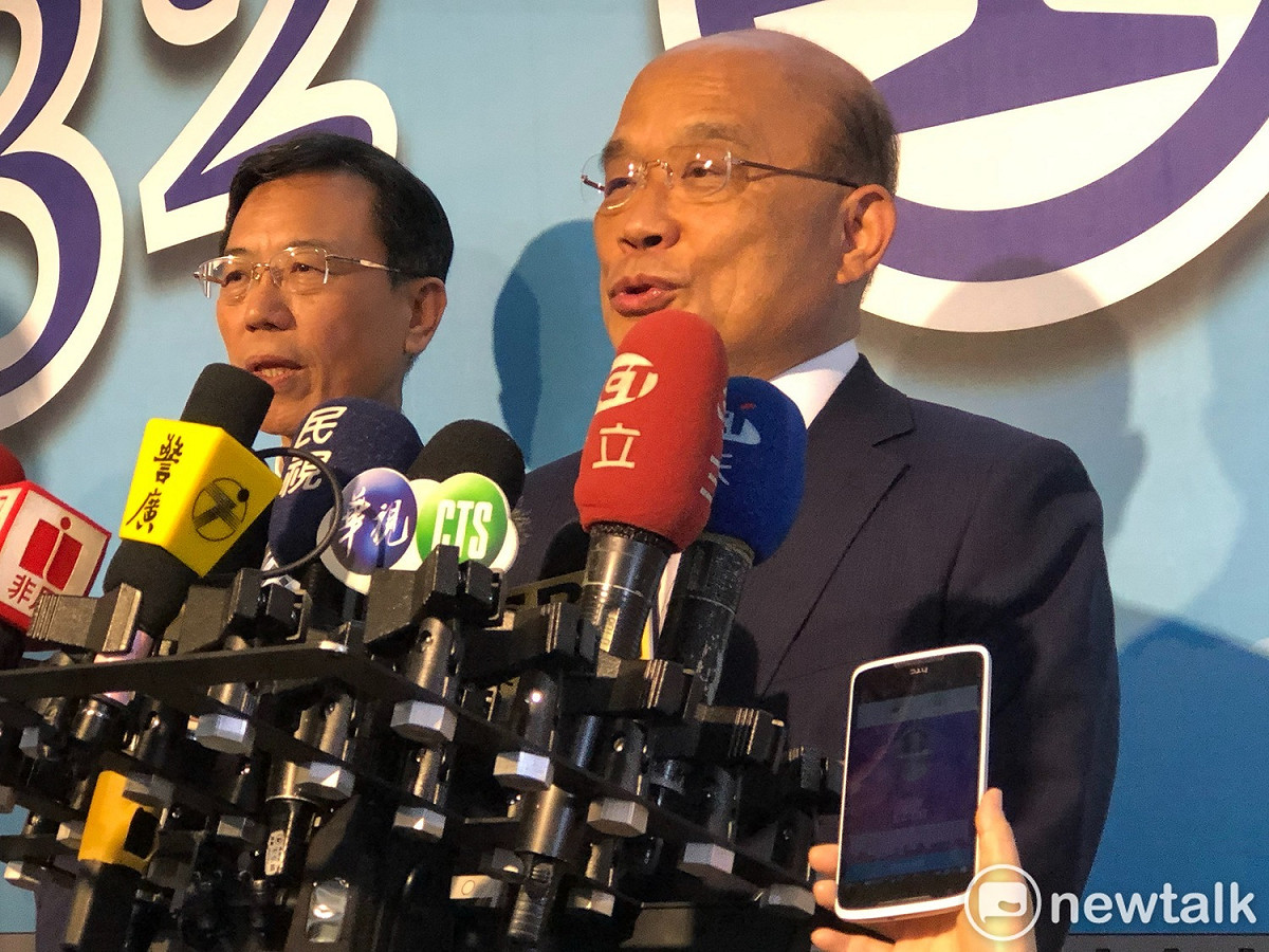 行政院長蘇貞昌今（5）天上午受訪表示，郭董為了選舉，現在比較多選舉話。 圖：謝莉慧/攝