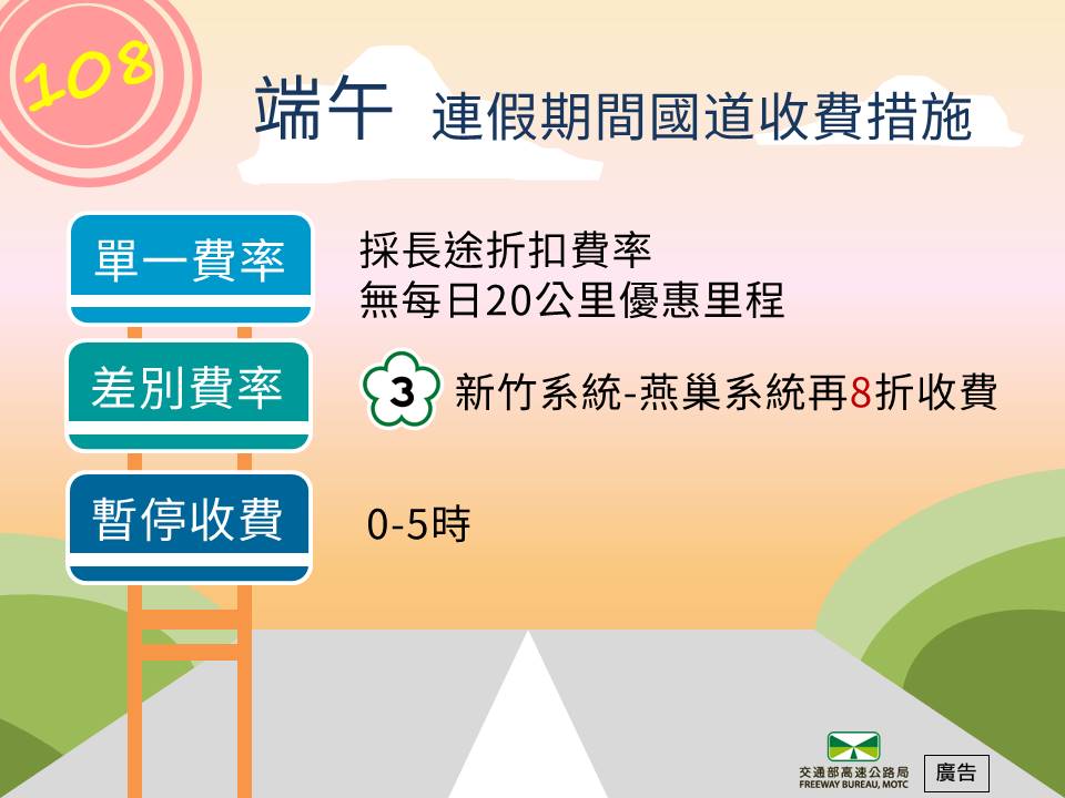 端午連假期間國道收費措施 圖：交通部高速公路局/提供