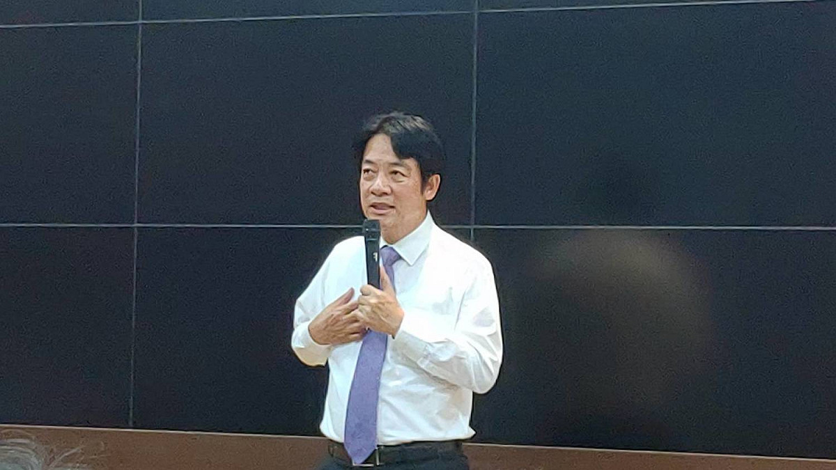 民進黨總統初選參選人賴清德今（6）天下午在基隆海洋大學演講「為自己的人生寫故事」。 圖：賴清德辦公室提供