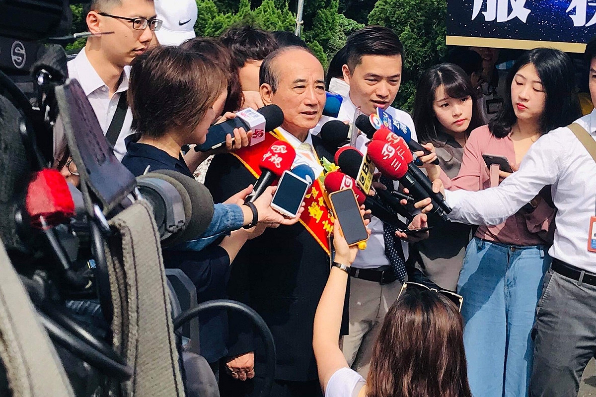 前立法院長王金平在淡水天元宮。 圖：讀者林芳鈴提供