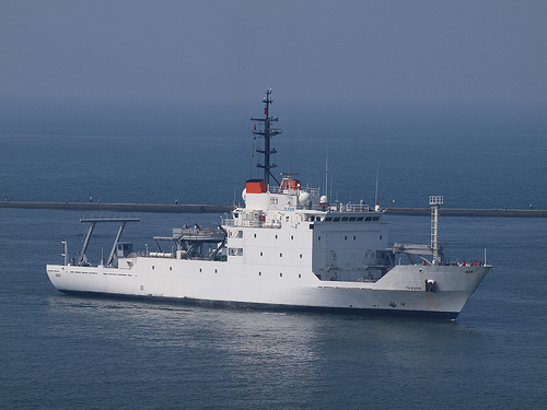 海洋測量艦「達觀艦」(AGS-1601)傳5月中旬一度動力全失，在台灣海峽中線漂流。 圖：翻攝中華民國海軍官網