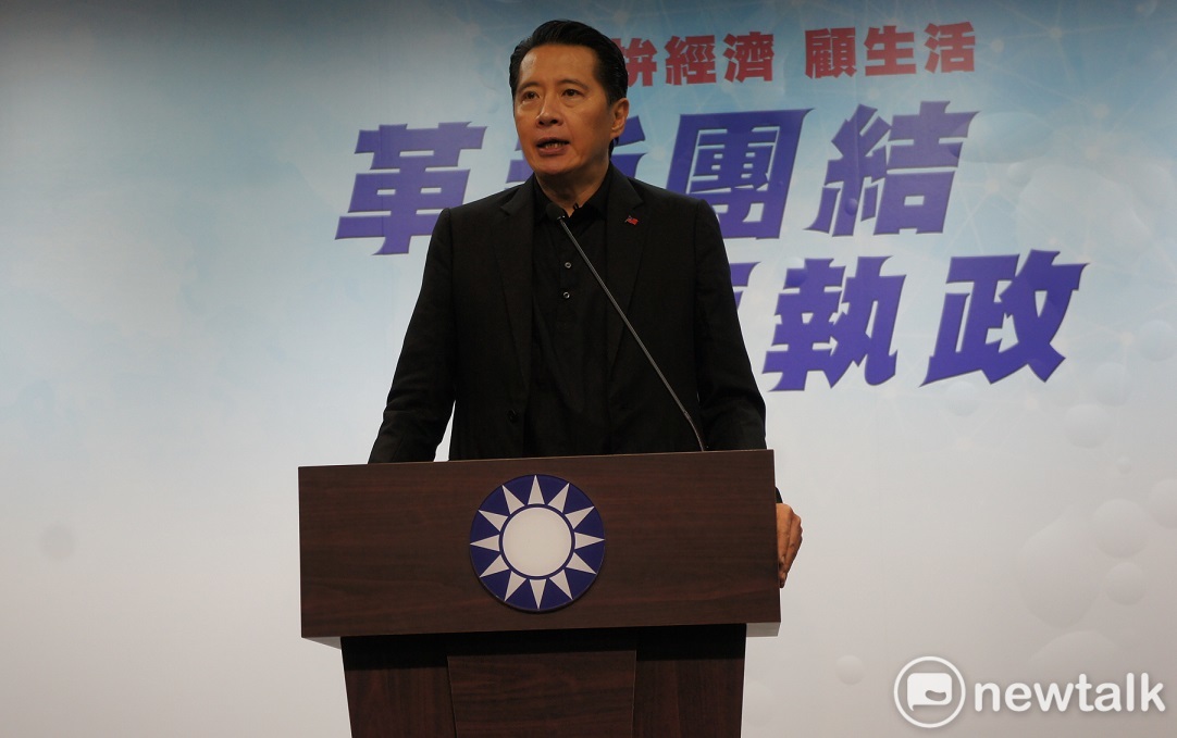 國民黨發言人說明初選同志座談會爭議。 圖：黃建豪/攝