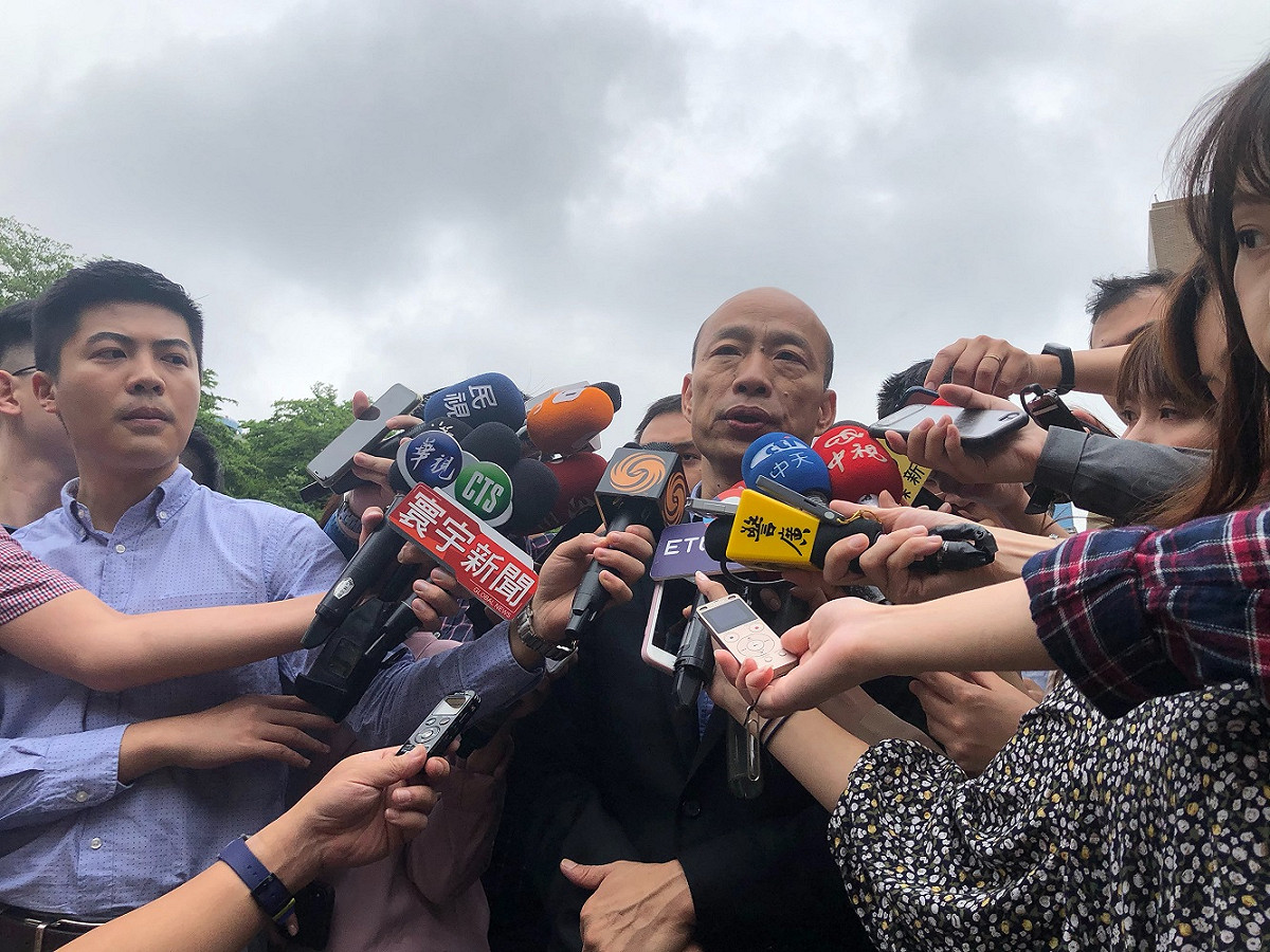 高雄市長韓國瑜認為行政院剪貼影片黑他不太光明磊落。 圖：謝莉慧/攝（資料照片）