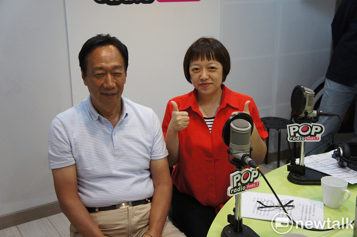 鴻海董事長郭台銘6月12日接受電台專訪。 圖：黃建豪/攝