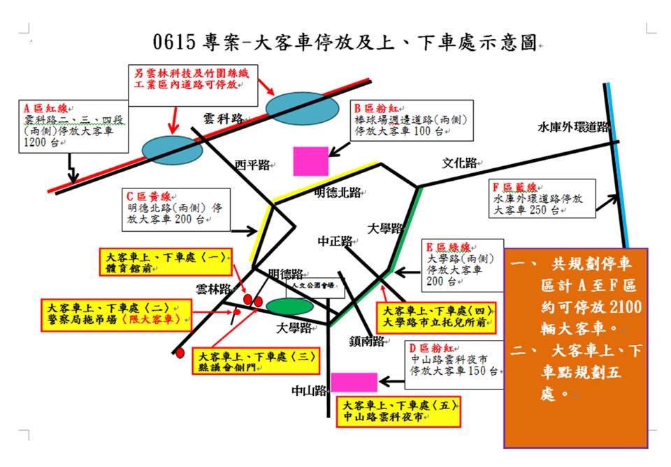 斗六分局規劃交通動線示意圖。
