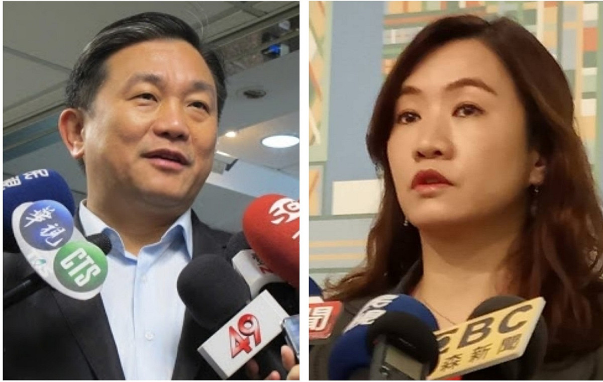 針對高雄市爭取登革熱金費問題，民進黨立委王定宇（左）今日上午在臉書上指控高雄市新聞局長王淺秋（右）與市長韓國瑜說法不同調。 圖：新頭殼製作