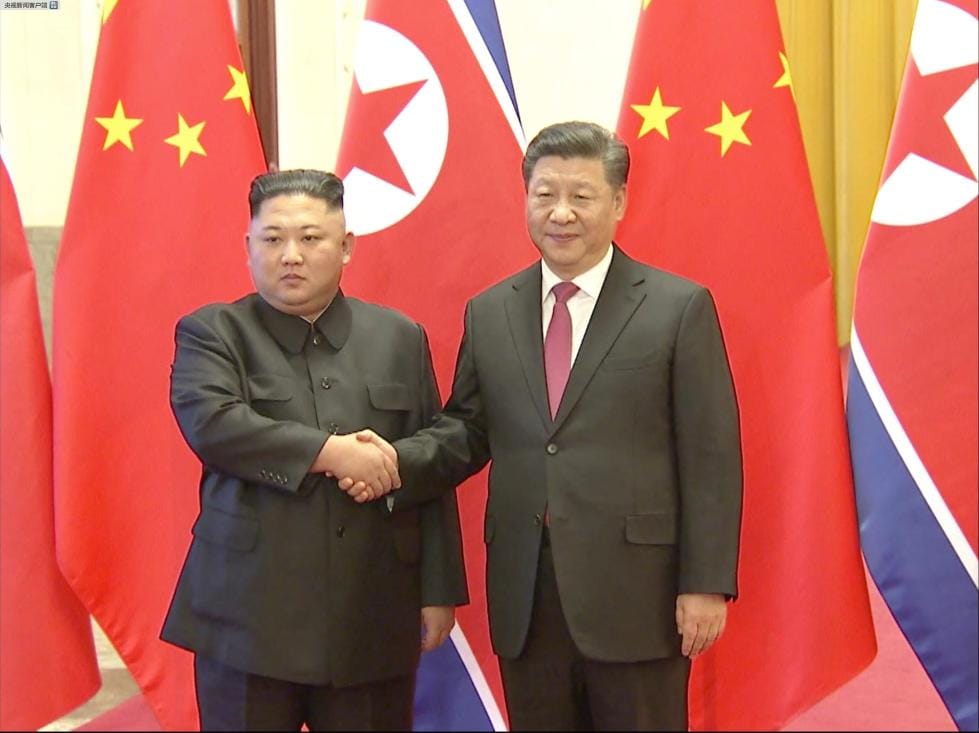 北韓領導人金正恩和中國國家主席習近平。 圖：翻攝新華網(資料照片)