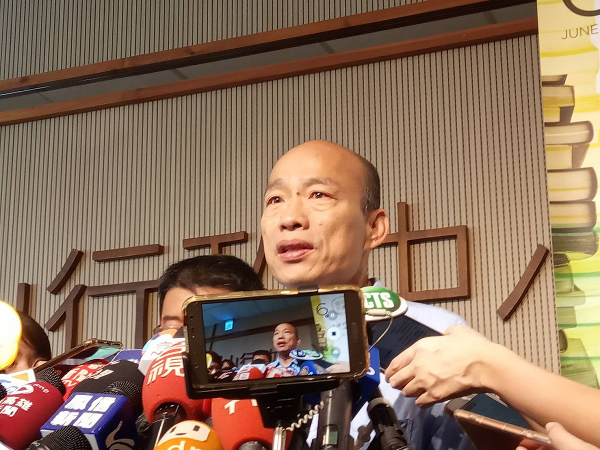 韓國瑜反嗆行政院拍片設計他也是賴皮。 圖：孫家銘／攝(資料照片)