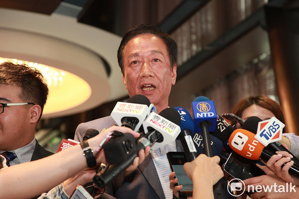 鴻海前董事長郭台銘回應辜寬敏，說他對台灣的貢獻是拼世界級的經濟。 圖：林昀真／攝（資料照片）