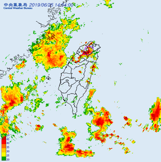 氣象局針對北部4縣市發布大雷雨即時訊息。 圖：取自中央氣象局官網