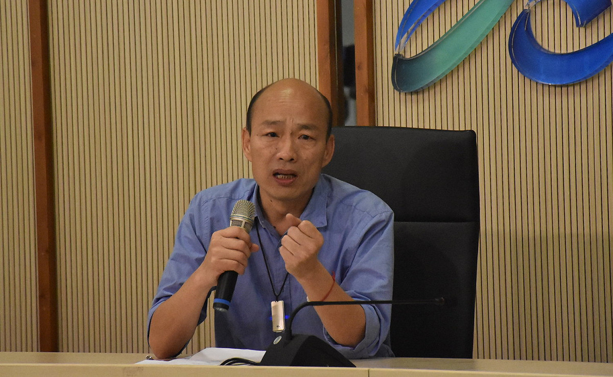 韓國瑜否認消費白免恐怖受害者，強調只是年輕時的回憶。 圖  :  孫家銘／攝（資料照片）