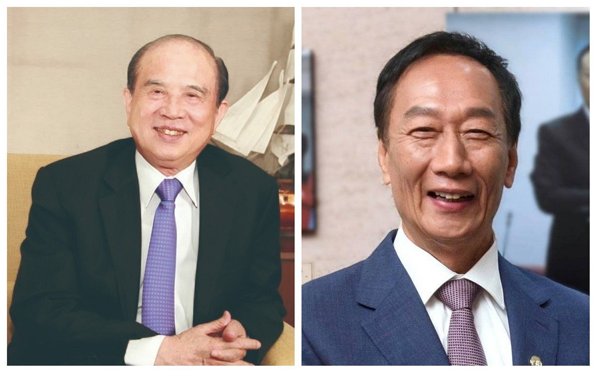 義联集團創辦人林義守(左)與國民黨總統初選候選人之一的郭台銘(右)。 圖 : 新頭殼合成