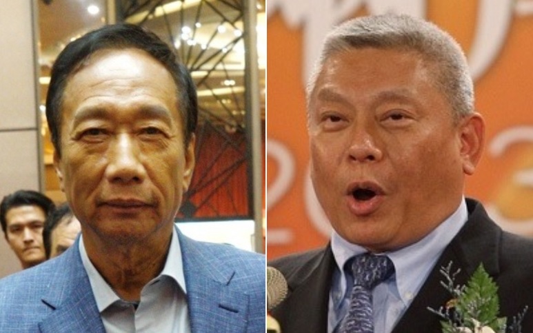前鴻海集團董事長郭台銘（左）、旺中集團董事長蔡衍明（右） 圖：新頭殼合成