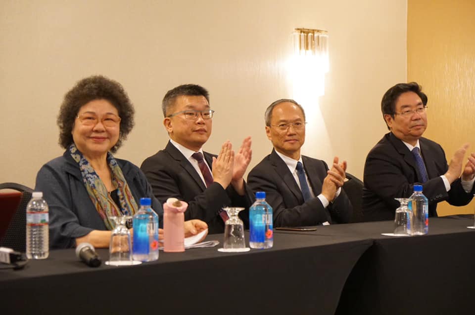 陳菊於12日拜會美國紐澤西台灣商會。 圖：翻攝自陳菊臉書