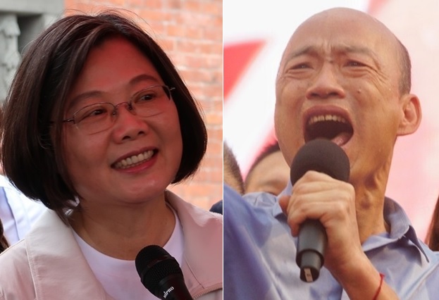 10個網路平台發起總統票選活動，蔡英文全都遙遙領先，完勝韓國瑜。 圖：新頭殼合成照