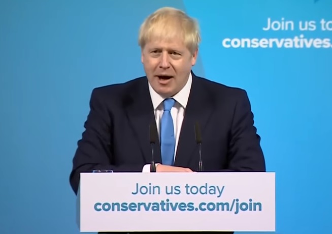 英國前外相強生（Boris Johnson）今天當選保守黨黨魁，同時也將接任首相。 圖：翻攝Youtube