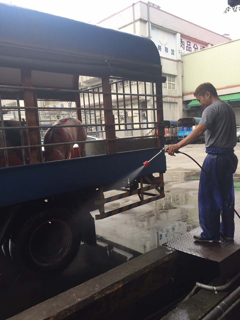 動保處要求運豬車落實消毒作業。 圖：新北市政府／提供