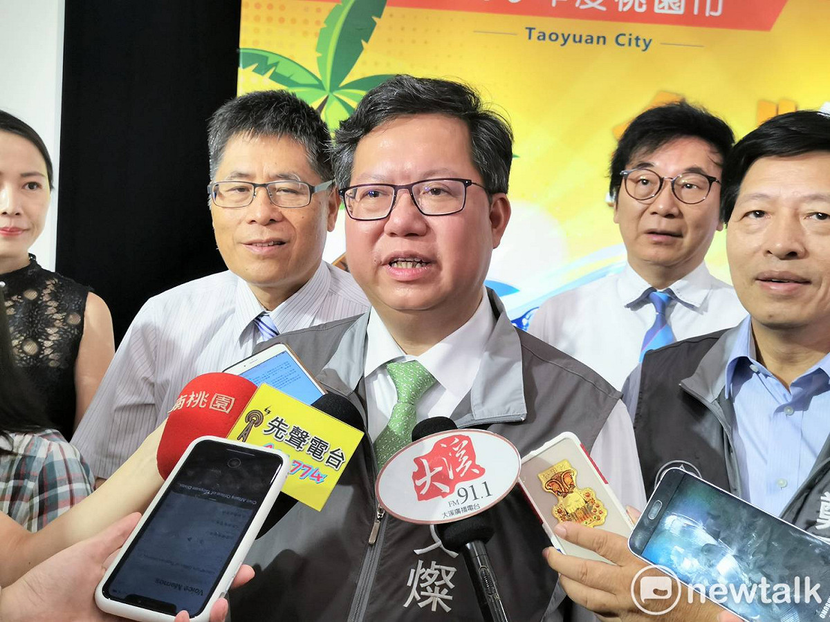 鄭文燦說，選舉期間各候選人早晚都會來桃園，他尊重任何候選人，「只要依法提出申請就好」。 圖：林昀真／攝