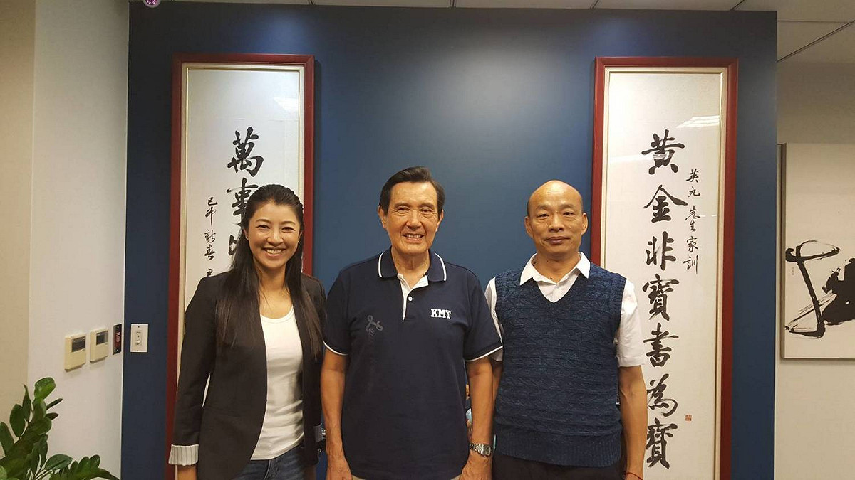 高雄市長韓國瑜與立委許淑華一同拜會前總統馬英九。 圖：馬英九辦公室提供