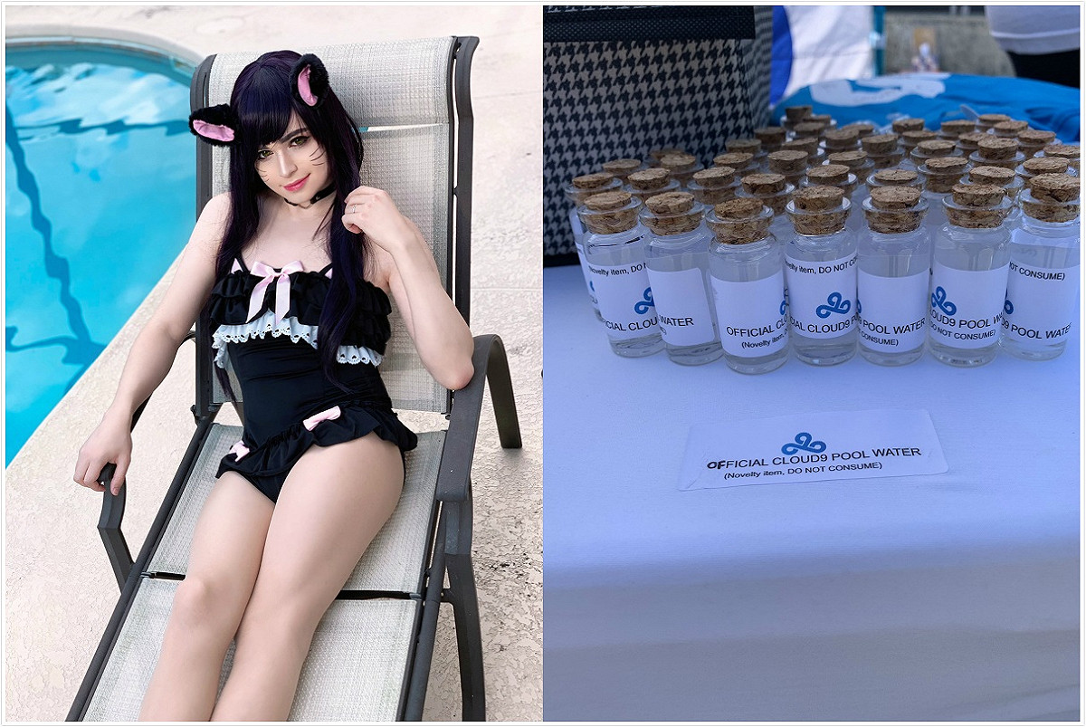 北美勁旅Cloud 9（C9）在夏季賽發送官方泳池水 圖：翻攝自 Clord9/Sneaky 推特