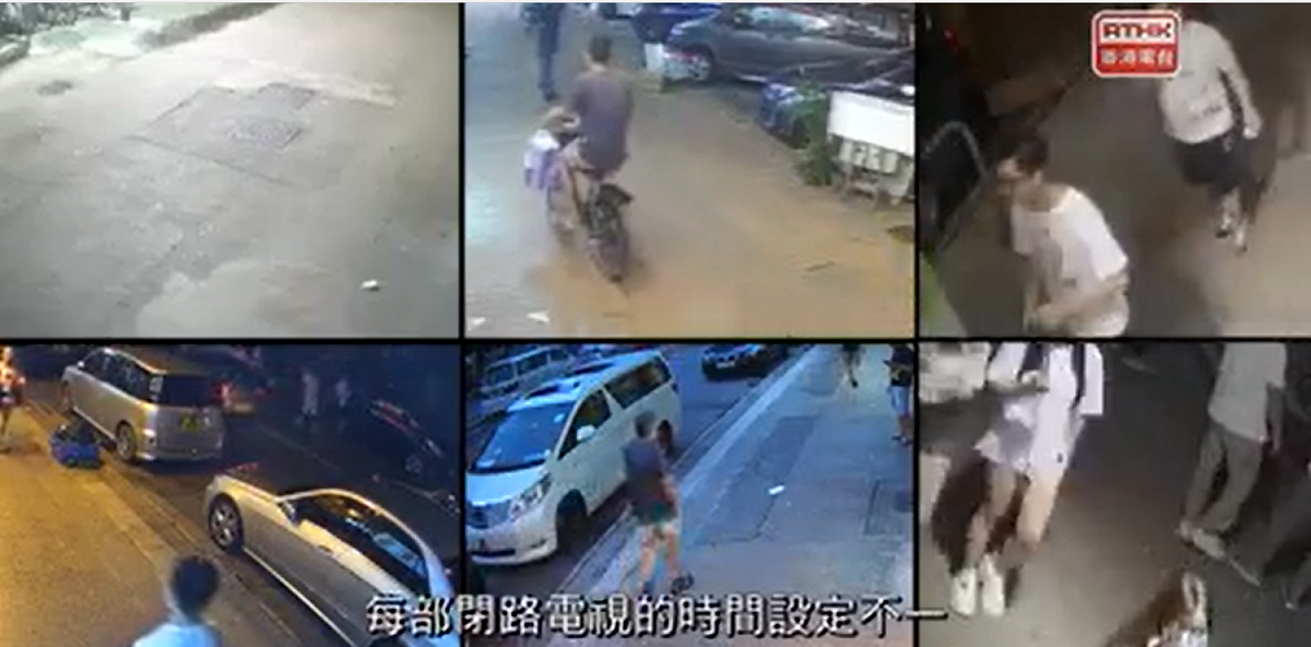 為了還原7/21日元朗襲擊案，警方當時在西鐵站的警力分配，鏗鏘集翻閱附近閉路電視。 圖 : 截圖自香港電視台 鏗鏘集