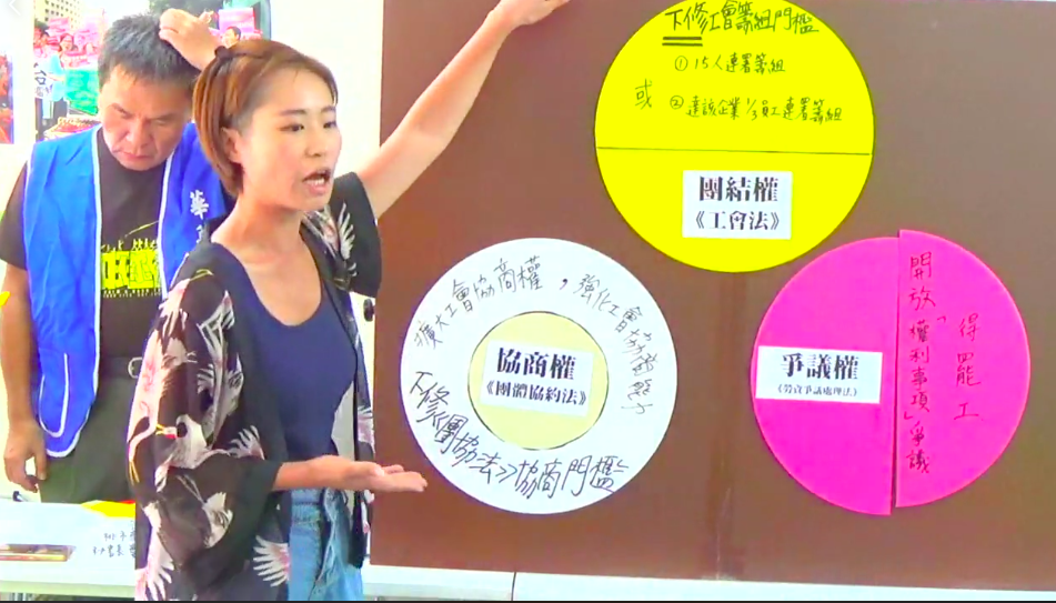 全航總及數個工會團體今日召開「勞動三法通盤檢討創建公平勞資關係」記者會。 圖：截自全國航空業總工會直播畫面